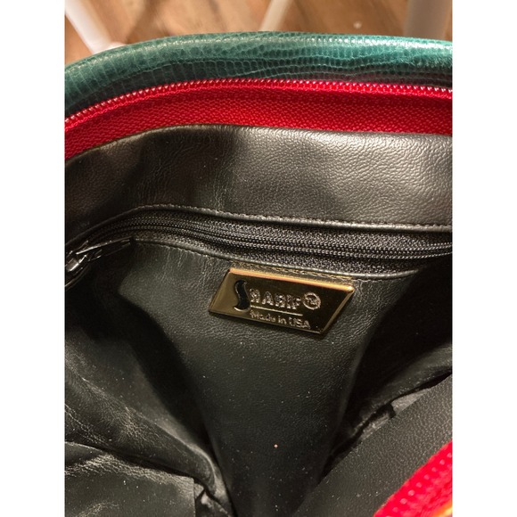 Sharif Made in USA Patchwork Leather Crossbody Bag Bohemian Multi Color - Picture 8 of 10